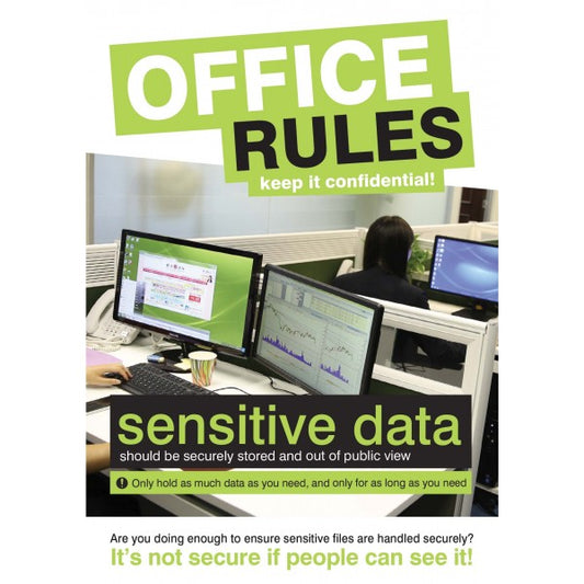 Data security poster - Office rules - 420x594mm synthetic paper (5636)