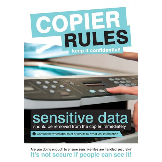 Data security poster - Copier rules - 420x594mm synthetic paper (5638)