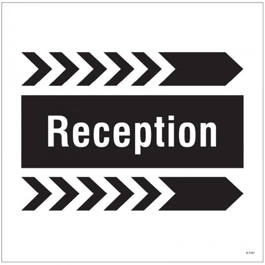 Reception, arrow right site saver sign 400x400mm (5707)