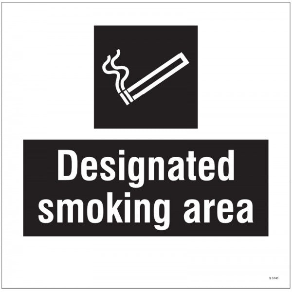 Designated smoking area, site saver sign 400x400mm (5741)