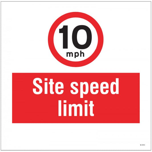 10mph Site speed limit, site saver sign 400x400mm (5743)