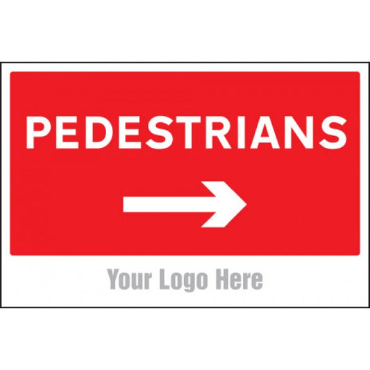 Pedestrians, arrow right, site saver sign 600x400mm (5757)