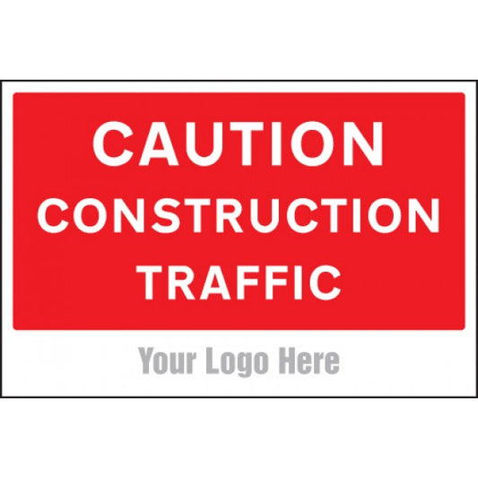 Caution construction traffic, site saver sign 600x400mm (5762)