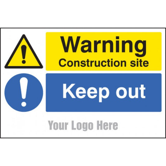 Warning construction site Keep out, site saver sign 600x400mm (5785)