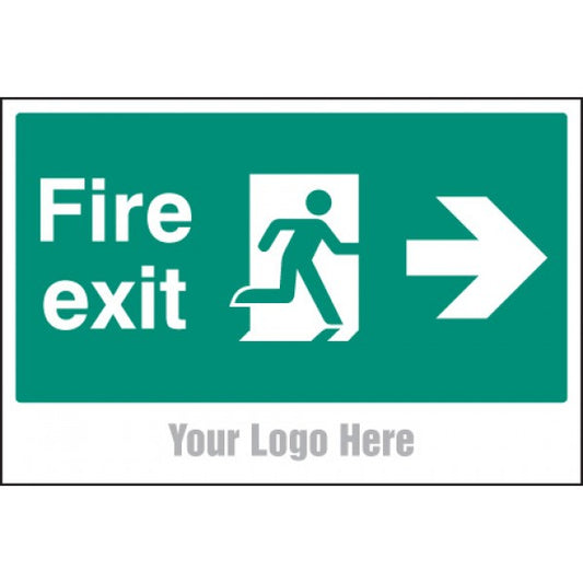 Fire exit, arrow right, site saver sign 600x400mm (5789)
