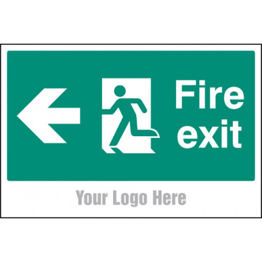 Fire exit, arrow left site saver sign 600x400mm (5790)