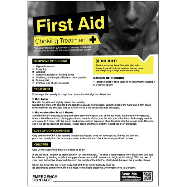 First aid choking 420x594mm poster (5904)