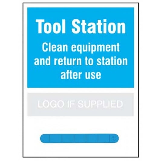Tool Station Shadow Board with 300mm blue magnetic rail, 440x600mm 10mm foam pvc (5969)