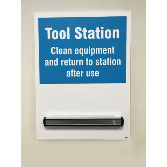 Tool Station Shadow Board with 360mm magnetic aluminium rail, 440x600mm 10mm foam pvc (5970)