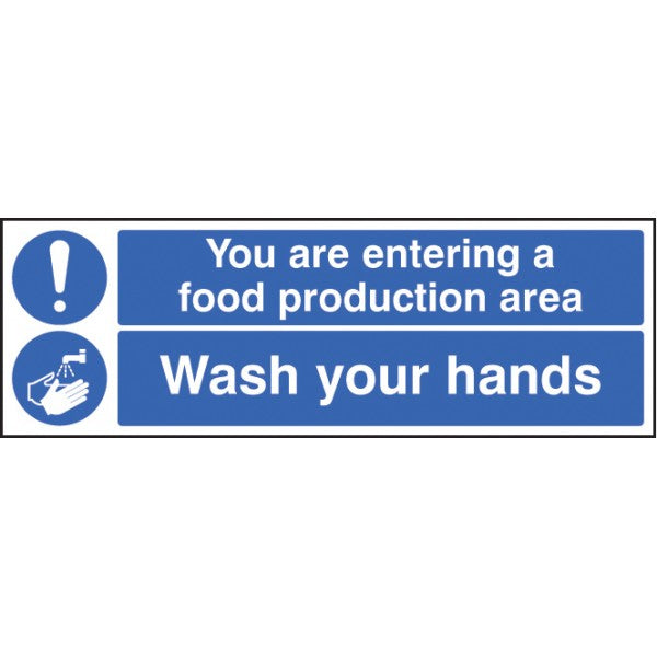 You are entering food production area wash your hands (5620)