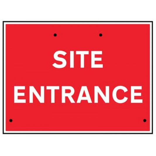 Site entrance, 600x450mm Re-Flex Sign (3mm reflective polypropylene) (6452)
