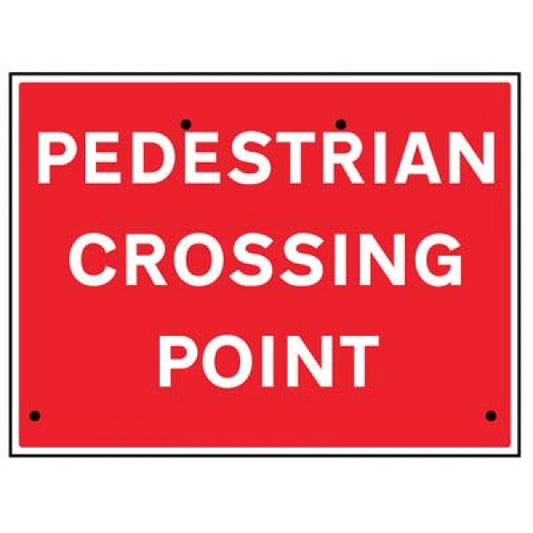 Pedestrian crossing point, 600x450mm Re-Flex Sign (3mm reflective polypropylene) (6471)