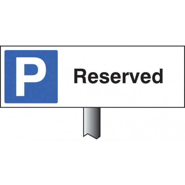Parking reserved verge sign 450x150mm (post 800mm) (6526)