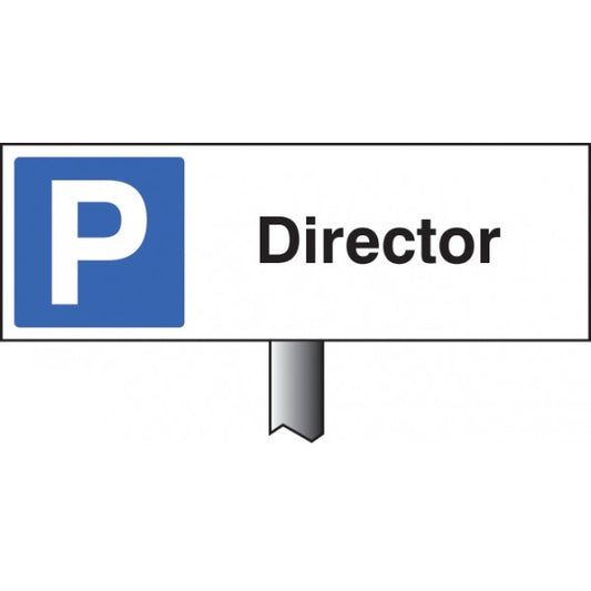 Parking director verge sign 450x150mm (post 800mm) (6528)