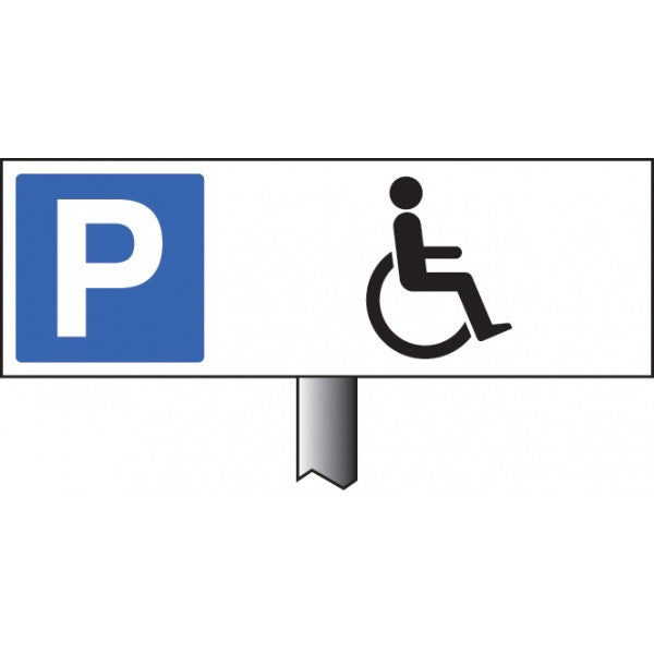 Parking disabled symbol verge sign 450x150mm (post 800mm) (6533)