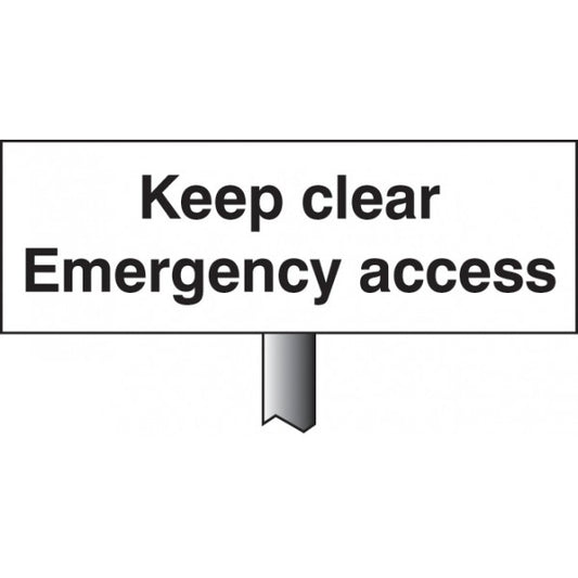 Keep clear emergency access verge sign 450x150mm (post 800mm) (6537)