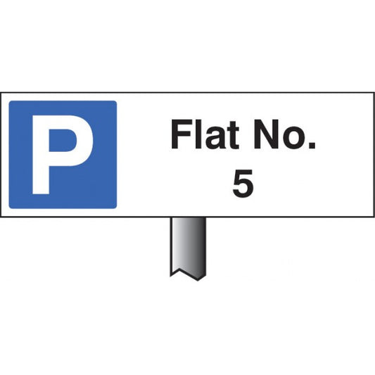 Verge sign - Flat No. (Please specify required no) 450x150mm (post 800mm) (6577)