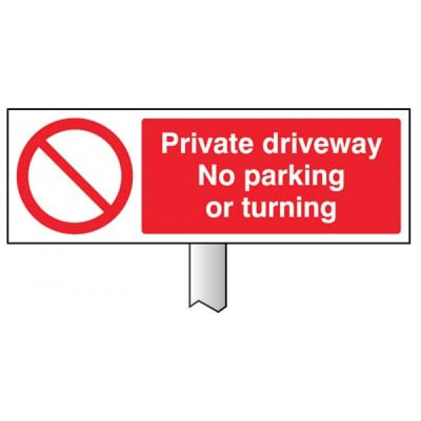 Private driveway No parking or turning