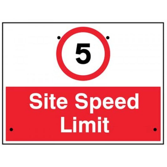 5mph Site speed limit, 600x450mm Re-Flex Sign (3mm reflective polypropylene) (7480)