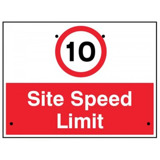 10mph Site speed limit, 600x450mm Re-Flex Sign (3mm reflective polypropylene) (7481)