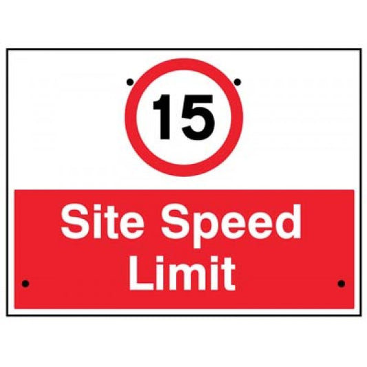 15mph Site speed limit, 600x450mm Re-Flex Sign (3mm reflective polypropylene) (7482)