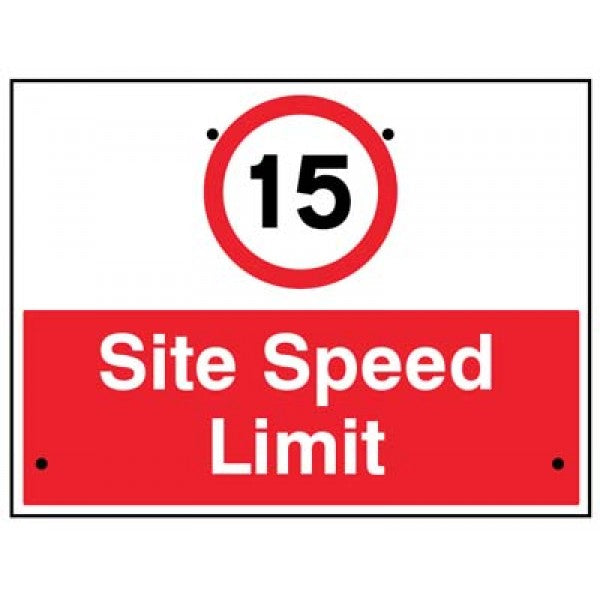 15mph Site speed limit, 600x450mm Re-Flex Sign (3mm reflective polypropylene) (7482)
