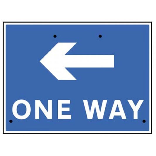 One way arrow left, 600x450mm Re-Flex Sign (3mm reflective polypropylene) (7509)