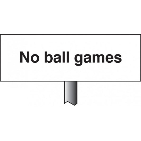 No ball games verge sign 450x150mm (post 800mm) (7586)