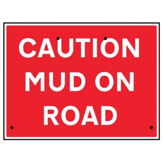 Caution mud on road, 600x450mm Re-Flex Sign (3mm reflective polypropylene) (7590)