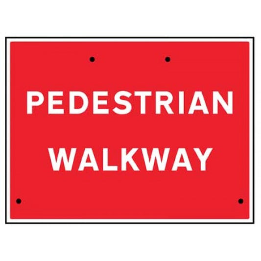 Pedestrian walkway, 600x450mm Re-Flex Sign (3mm reflective polypropylene) (7607)