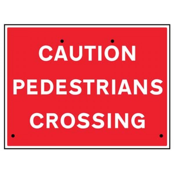Caution pedestrians crossing, 600x450mm Re-Flex Sign (3mm reflective polypropylene) (7608)
