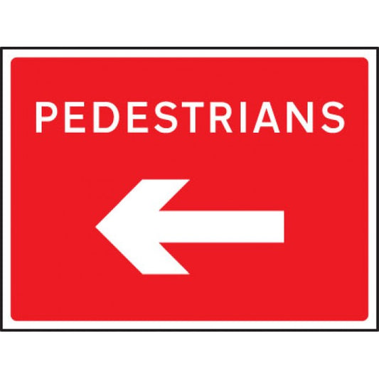Pedestrians arrow left/right fold up 600x450mm sign (7628)