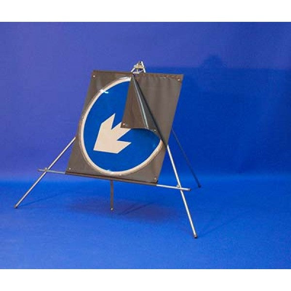 Keep left/right reversible arrow reflective fold up sign 750mm dia circle (7681)