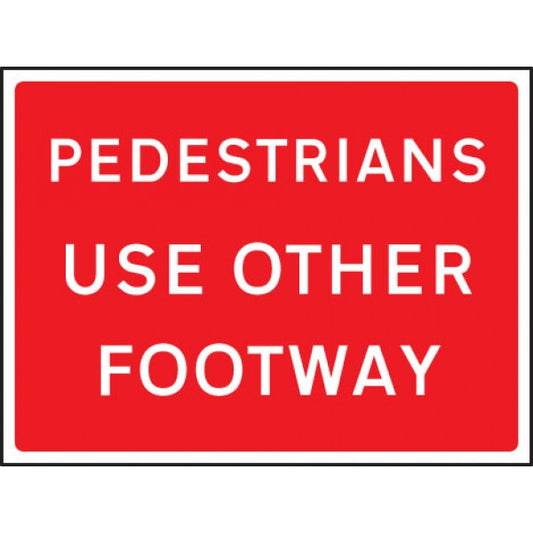 Pedestrians use other footway 600x450mm Class RA1 zintec (7952)