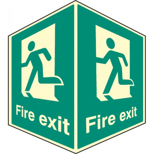 Fire exit - projecting sign photoluminescent (8008)