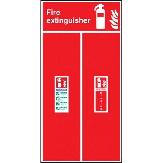 Fire extinguisher location board - abc powder (8016)