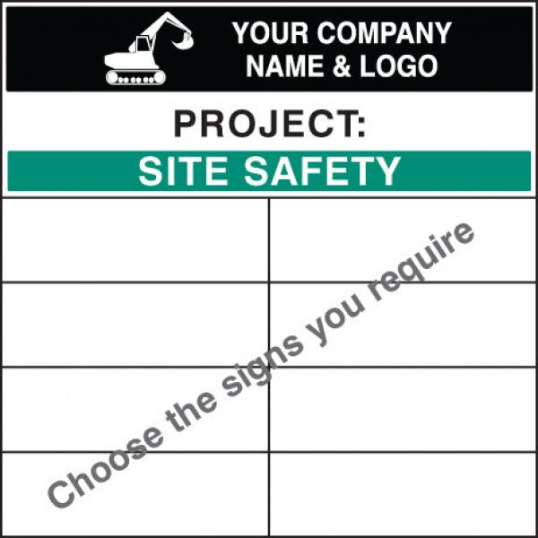 Personalised bespoke site safety board 1200x1200mm (8047)