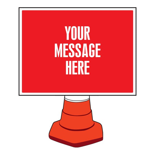 Create Your Own Reflective Cone Sign 600x450mm (8079)