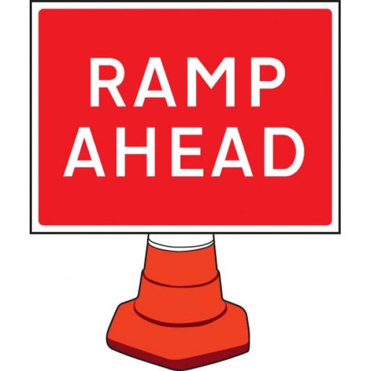 Ramp ahead cone sign 600x450mm (8082)