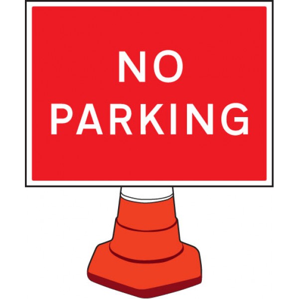 No parking cone sign 600x450mm (8084)