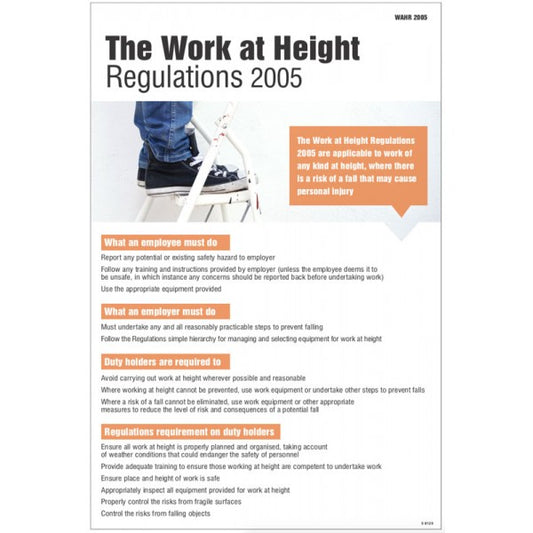 Working at heights regulation poster (8129)