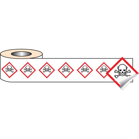 250 S/A labels 50x50mm GHS Label - Toxic (8144)