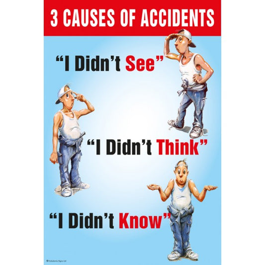 3 causes of accidents poster 510x760mm synthetic paper (8185)