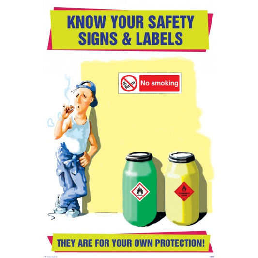 Know your safety signs & labels 510x760mm synthetic paper (8188)