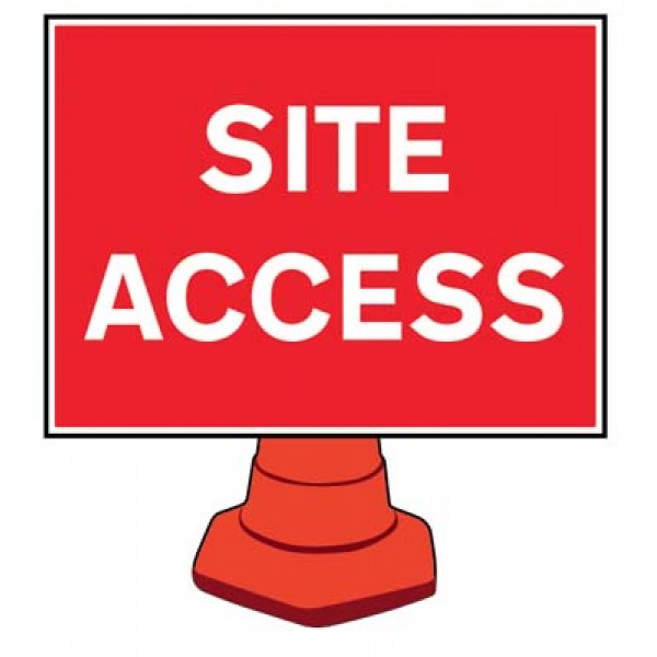 Site access reflective cone sign 600x450mm (cone not included) (8210)