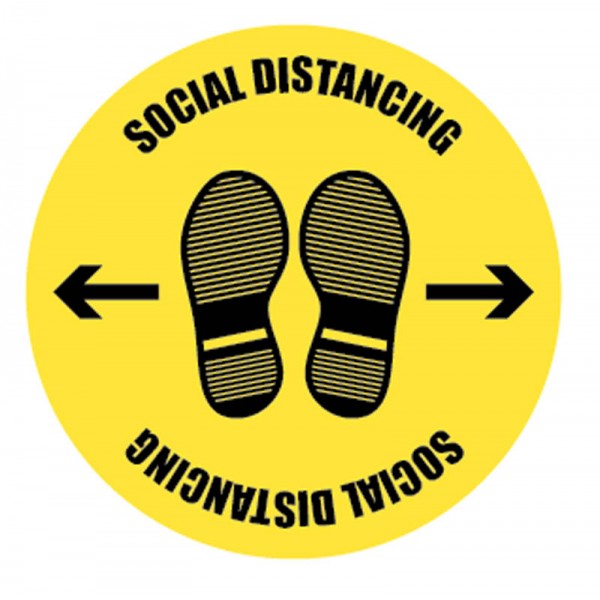 Social distancing footprints  floor graphic 400mm dia (8280)