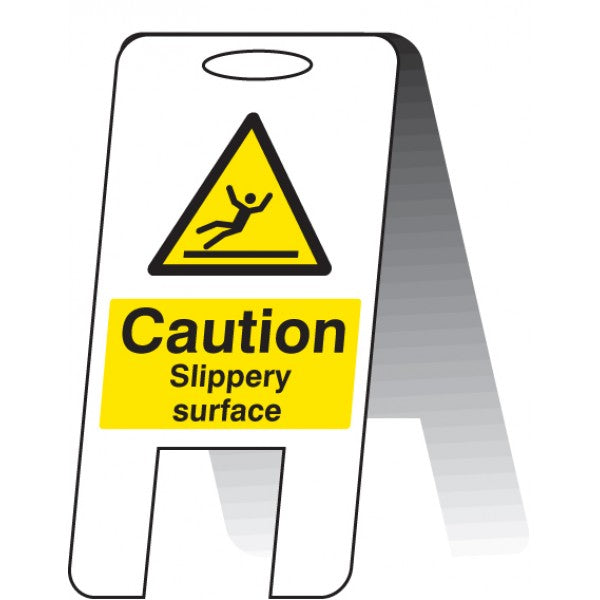 Caution slippery surface (self standing folding sign) (8504)
