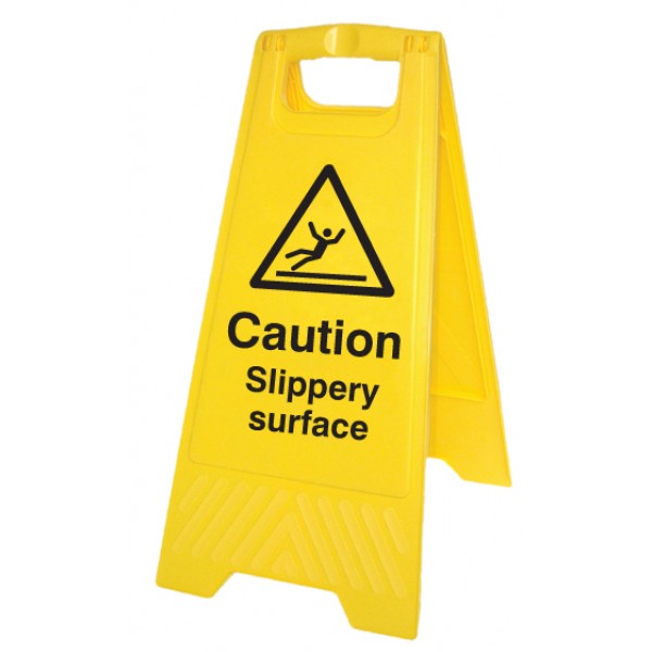 Caution slippery surface (free-standing floor sign) (8517)