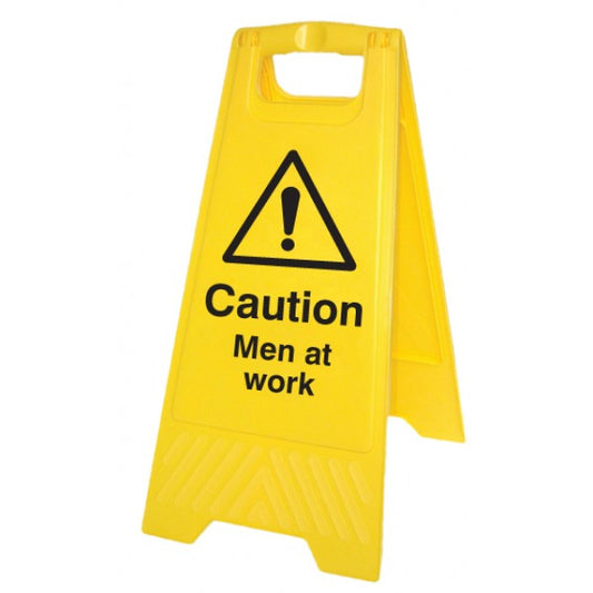 Caution men at work (free-standing floor sign) (8519)