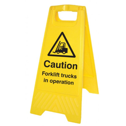 Caution forklift trucks in operation (free-standing floor sign) (8523)